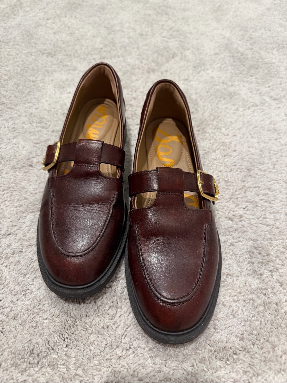 Classic Burgundy Leather Buckle Loafers